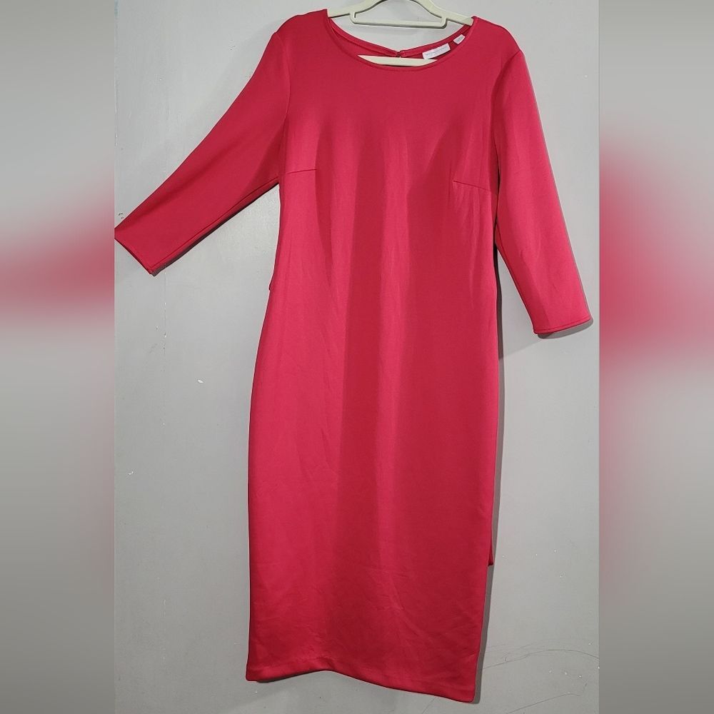 NY & Co (m) red sheath self tie dress NWOT
